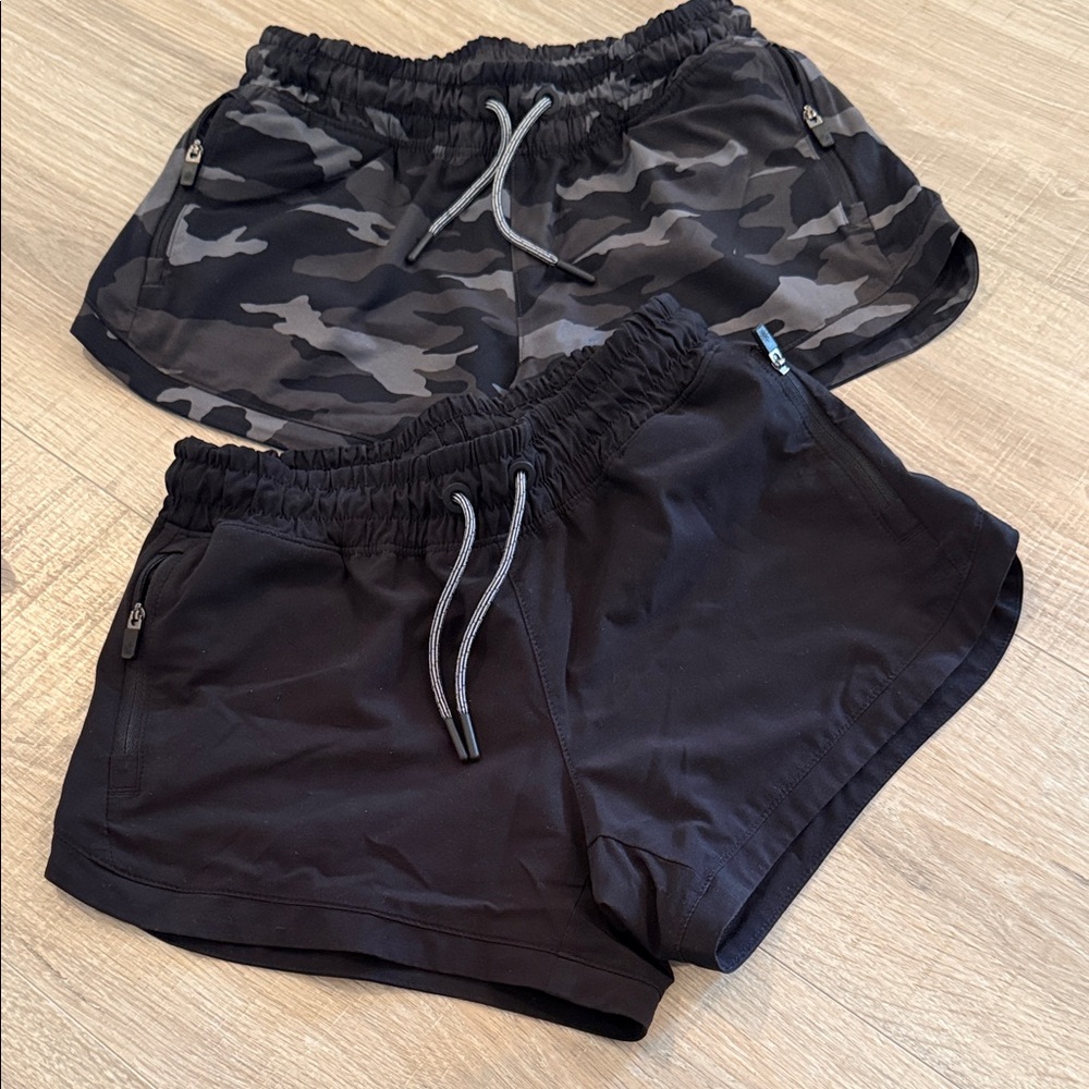 Athleta Kids Black and Camouflage Shorts